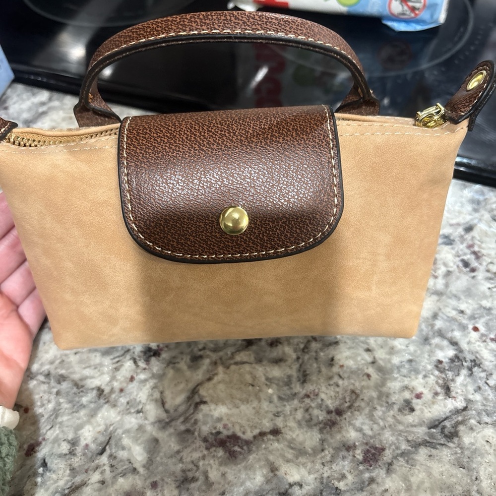Brown & Tan Top-Handle Women's Mini Bag